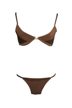 Load image into Gallery viewer, Elles swim brown bikini bottoms made in USA.
