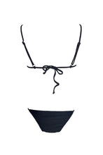 Load image into Gallery viewer, Black bikini set crafted from eco-friendly fabric.
