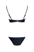 Load image into Gallery viewer, Back view of Elle&#39;s Swim signature Noir black set.
