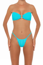 Load image into Gallery viewer, Sustainable teal bandeau top by elle&#39;s swim.
