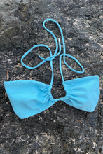 Load image into Gallery viewer, Sustainable Blue halter top by Elle&#39;s swim.
