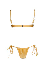Load image into Gallery viewer, Cheeky bikini bottom in shimmery yellow.
