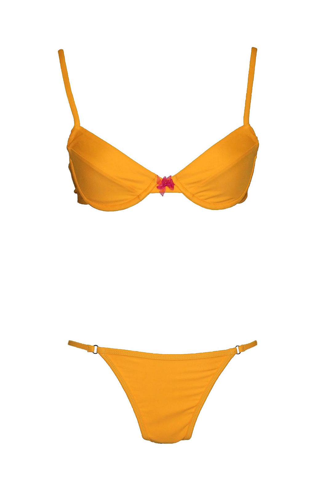 Orange balconette bra made with sustainable fabric.