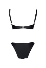 Load image into Gallery viewer, Black bikini bottoms made ethically by elles swim.
