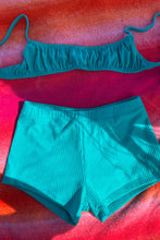 Load image into Gallery viewer, Sustainable swim shorts made by Elle&#39;s swim. Ribbed triangl swimwear.
