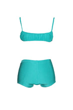 Load image into Gallery viewer, Green ribbed boyshorts for women.
